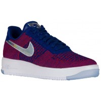 Nike Air Force 1 Ultra Flyknit Low Premium Herren Sneaker Rot/Dunkel Royal Blau/Weiß