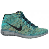 Nike Free Flyknit Chukka Herren Laufschuhe  Mineral Knickente/Dunkel Obsidian/Hyper Jade/Kupfer