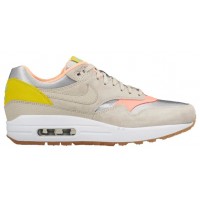 Nike Air Max 1 Premium Damen Sportschuhe Metallic Silber/Sonnenuntergang Glühen/Grün Glühen