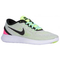 Nike Free Rn Weiß/Schwarz/Volt/Rosa Blast Damen-Laufschuh