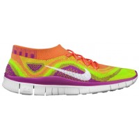 Nike Free Flyknit+ Atomar Rosa/Weiß/Elektrisch Grün/Club Rosa Damen Laufschuhe