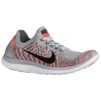 Nike Free 4.0 Flyknit Wolf Grau/Hyper Orange/Weiß/Schwarz Damen Sportschuhe