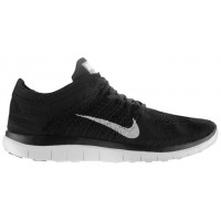 Nike Free 4.0 Flyknit Damen Sportschuhe Schwarz/Dunkel Grau/Weiß
