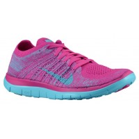 Nike Free 4.0 Flyknit Damen Trainingsschuhe Fuchsie Blitzen/Mittel Violett/Polarized Blau