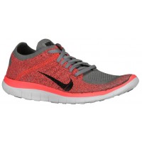 Nike Free 4.0 Flyknit Damenschuhe Licht Holzkohle/Hyper Punch/Hell Mango/Schwarz