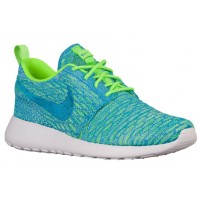 Nike Roshe One Flyknit Elektrisch Grün/Blau Lagoon/Glacier Eis Damen Sportschuhe