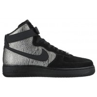 Nike Air Force 1 High Premium Metallic Silber/Schwarz Damen Sneakers