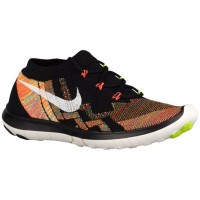 Nike Free 3.0 Flyknit Schwarz/Hyper Orange/Volt/Sail Damen-Laufschuh