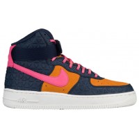 Nike Air Force 1 High Premium Suede Obsidian/Dynamisch Rosa Damen Trainers