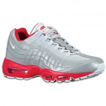 Nike Air Max 95 Metallic Silber/Sport Rot Herren Laufschuhe