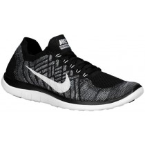Nike Free 4.0 Flyknit 2015 Herren Laufschuhe Schwarz/Wolf Grau/Dunkel Grau/Weiß