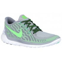 Nike Free 5.0 2015 Wolf Grau/Grün Streik/Ghost Grün/Voltage Grün Damen Running Schuhe