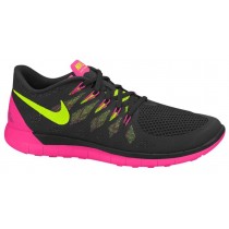 Nike Free 5.0 2014 Damen Sneakers Schwarz/Hyper Rosa/Anthrazit/Volt