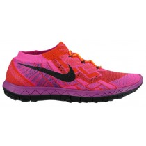 Nike Free 3.0 Flyknit Hyper Orange/Farbig Perle/Rosa Folie/Schwarz Damen Running Schuhe