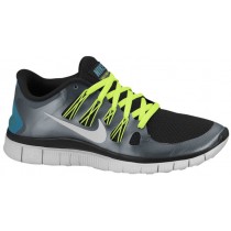 Nike Free 5.0+ Schwarz/Rein Platin/Metallic Dunkel Grau Damen Runningschuh