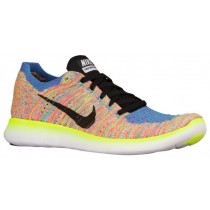 Damen Nike Free Rn Flyknit Weiß/Blau Glühen/Hyper Punch/Schwarz Sports