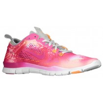 Damen Nike Free 5.0 Tr Fit 4 Print Weiß/Atomar Mango/Base Grau/Fusion Rosa Sports