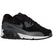 Nike Air Max 90 Leather Damen Sneakers Schwarz/Metallic Hämatit/Dunkel Grau