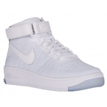 Damen Nike Air Force 1 Hi Flyknit Weiß/Rein Platin Basketball