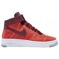 Damen Nike Air Force 1 Hi Flyknit Gesamt Crimson/Team Rot Sneakers