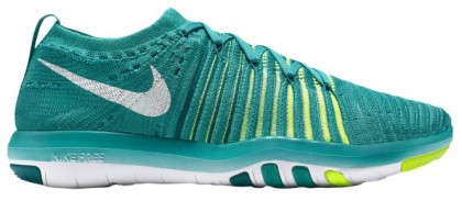 Damen Nike Free Transform Flyknit Deutlich Jade/Weiß/Rio Knickente/Voltage Grün Sneakers