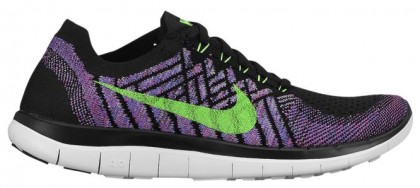 Nike Free 4.0 Flyknit Schwarz/Blitzen Hellgrün/Fuchsie Blitzen Damenschuhe