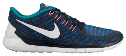 Nike Free 5.0 2015 Print Damen  Laufschuhe Dunkel Obsidian/Summit Weiß/Strahlend Smaragd/Rosa