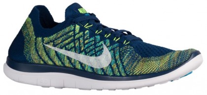 Nike Free 4.0 Flyknit 2015 Herren Schuhschaft Mutig Blau/Schwarz/Volt/Weiß