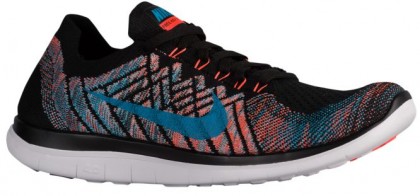 Nike Free 4.0 Flyknit 2015 Herren Sports Schwarz/Copa/Blau Lagoon/Hyper Orange