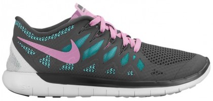 Nike Free 5.0 2014 Dunkel Grau/Licht Magenta/Hyper Türkis Damen Sneakers