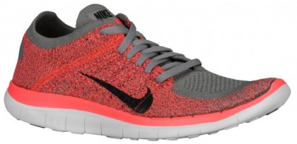 Nike Free 4.0 Flyknit Damenschuhe Licht Holzkohle/Hyper Punch/Hell Mango/Schwarz