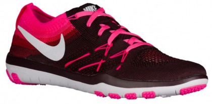 Nike Free Tr Focus Flyknit Damen Trainingsschuhe Dunkel Burgundy/Weiß/Rosa Blast