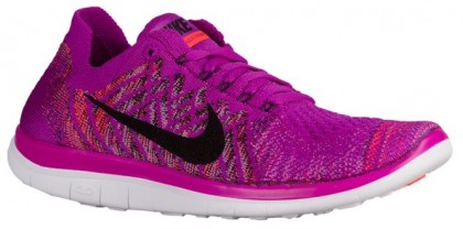 Damen Nike Free 4.0 Flyknit Farbig Perle/Fuchsie Glühen/Hell Crimson/Schwarz Running Schuhe