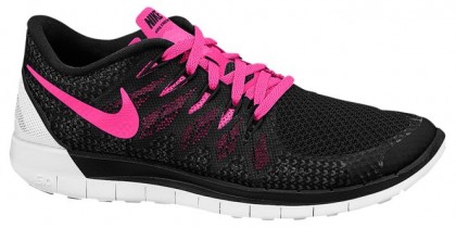 Nike Free 5.0 2014 Damen  Laufschuhe Schwarz/Rosa Pow/Weiß