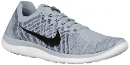 Nike Free 4.0 Flyknit 2015 Herren Sneakers Rein Platin/Weiß/Cool Grau/Schwarz