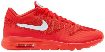 Nike Air Max 1 Ultra Flyknit Hell Crimson/Weiß/University Rot Damen Sneakers