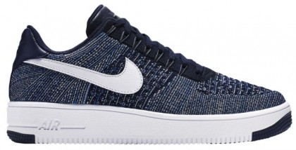 Nike Air Force 1 Ultra Flyknit Low Obsidian/Weiß/Blau/Rein Platin Herren Basketball