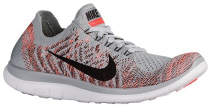 Nike Free 4.0 Flyknit Wolf Grau/Hyper Orange/Weiß/Schwarz Damen Sportschuhe