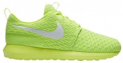 Nike Roshe One Flyknit Nm Volt/Elektrisch Grün/Weiß Herren Runningschuh