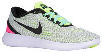 Nike Free Rn Weiß/Schwarz/Volt/Rosa Blast Damen-Laufschuh