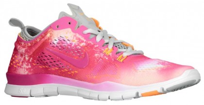 Damen Nike Free 5.0 Tr Fit 4 Print Weiß/Atomar Mango/Base Grau/Fusion Rosa Sports