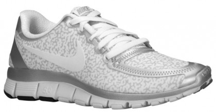 Nike Free 5.0 V4 Weiß/Metallic Silber/Rein Platin Damen Runningschuh