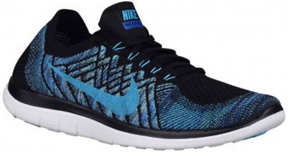 Nike Free 4.0 Flyknit 2015 Herren Running Schuhe Schwarz/Game Royal/Hyper Türkis/Blau Lagoon