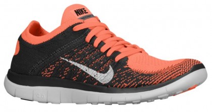 Nike Free 4.0 Flyknit Damen Running Schuhe Hell Mango/Midnacht Fog/Weiß