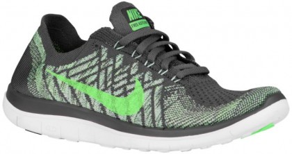 Nike Free 4.0 Flyknit Dunkel Grau/Voltage Grün/Ghost Grün Damen Running Schuhe