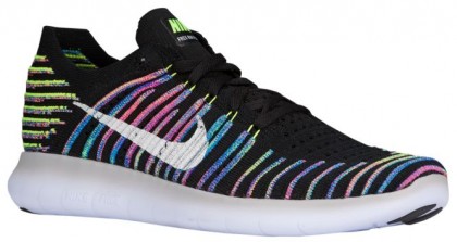 Nike Free Rn Flyknit Schwarz/Weiß/Volt/Blau Lagoon Damen Laufschuhe