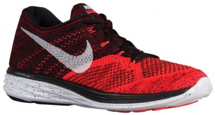 Herren Nike Flyknit Lunar 3 Schwarz/Weiß/Hell Crimson/University Rot Sneakers