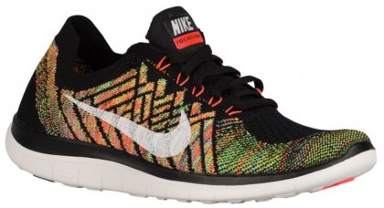 Damen Nike Free 4.0 Flyknit Schwarz/Hyper Orange/University Blau/Sail Trainingsschuhe