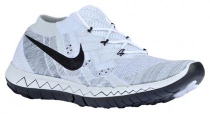 Nike Free 3.0 Flyknit Weiß/Schwarz/Rein Platin/Wolf Grau/Cool Grau Damenschuhe