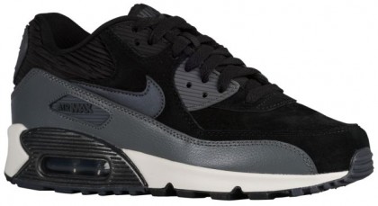 Nike Air Max 90 Leather Damen Sneakers Schwarz/Metallic Hämatit/Dunkel Grau